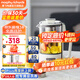 摩飛電器（Morphyrichards） 迷你養(yǎng)生壺辦公室煮茶壺玻璃花茶壺養(yǎng)生杯燒水壺燕窩壺煮茶器電熱水壺0.6L帶玻璃燉盅 MR6085 【升級(jí)-分體式】椰奶白 0.6L