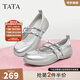 他她（TATA）銀色休閑瑪麗珍鞋女鞋運動(dòng)風(fēng)芭蕾鞋秋季新款CGA02CQ4 銀色 37