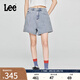 Lee25新品舒適喇叭經(jīng)典五袋款設計淺藍色女牛仔短褲顯瘦潮A08075 淺藍色 27
