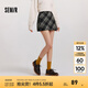 森馬（Semir）半身裙女格紋A字裙復(fù)古文藝氣質(zhì)冬俏皮時(shí)尚短裙小個(gè)子學(xué)院風(fēng) 灰藍(lán)色調(diào)00428 M