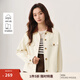 茵曼（INMAN）純棉撞色翻領(lǐng)外套女2025春秋新款休閑復(fù)古百搭工裝風(fēng)夾克上衣 米杏色 M