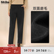 MsShe大碼女裝2025秋冬【加厚保暖雙面磨毛】胖mm高腰哈倫長(cháng)褲子 A款黑色現貨偏小半個(gè)碼 3XL