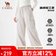 駱駝（CAMEL）戶外休閑褲女薄絨保暖褲秋冬季防潑水防風(fēng)登山輕量工裝褲
