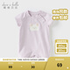 戴維貝拉（DAVE＆BELLA）夏天薄款嬰兒衣服新生兒夏季短袖連體衣嬰幼兒包屁衣寶寶空調服裝 紫色DB2235928-A 80cm （建議身高73-80cm）