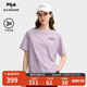 FILA 斐樂(lè)官方女裝針織短袖衫2025秋新款時(shí)尚休閑寬松圓領(lǐng)干爽T恤 亮紫粉色-PK S 160/80A/S