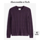 ABERCROMBIE & FITCH【反季優(yōu)惠】男裝24秋冬款經(jīng)典小麋鹿長袖針織衫毛衣KI120-4197 深紫色 M (180/100A)