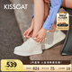 KISSCAT[明星同款]接吻貓厚乳酪餅干鞋24新休閑板鞋厚底小白鞋KA53281-50 白色 37