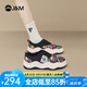快樂(lè)瑪麗（J&M）樂(lè)福鞋女鞋2025春季新款厚底懶人一腳蹬休閑鞋增高印花通勤鞋單鞋 黑色 38 (曬圖送20元紅包）