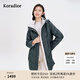 珂萊蒂爾[高克重]鵝絨中長款保暖羽絨外套御寒洋氣羽絨服女 灰青黃 L