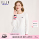 ELLE ACTIVE 純棉柔軟舒適長袖T恤女裝初秋時尚氣質(zhì)袖口撞色百搭圓領(lǐng)打底衫女 白色【建議拍大一碼】 XL