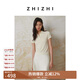 致知ZHIZHI 春弄 羊毛polo領(lǐng)短袖套頭衫女25春新款修身針織上衣 米白色 L