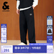 杰克·瓊斯（JACK&JONES）25年男裝夏季休閑褲男潮流簡約寬松直筒褲輕便彈力男褲薄款褲子 E40黑色 常規(guī) 31 175