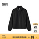 森馬（Semir）外套女抗靜電搖粒絨寬松休閑冬季拼接立領(lǐng)插肩袖夾克101724108004