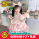 G.DUCKKIDS小黃鴨女童洛麗塔公主裙春夏裝新款兒童玲娜貝兒裙子高端生日禮服 粉色短袖單裙 90 cm