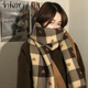 viney圍巾女冬季2025新款高級感女士圍脖保暖披肩生日新年禮物送女友 卡其色-高端禮盒裝