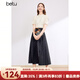 百圖betu女裝春夏新款襯衫優(yōu)雅國潮短袖襯衫新中式小衫女2403T52 淺杏色 S