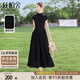 絲柏舍2025夏裝新款女裝赫本風(fēng)收腰氣質(zhì)優(yōu)雅垂感大擺連衣裙