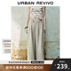 UR2025夏季新款女裝時尚簡約休閑雙紐扣闊腿褲UWH650042 灰綠 S