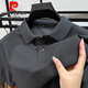 皮爾卡丹（pierre cardin）純棉短袖t恤男春夏季新款商務(wù)休閑翻領(lǐng)polo衫純色體恤吸汗百搭打 93895深灰色【短柚】 R32 XL /52