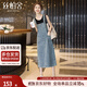 絲柏舍牛仔背帶裙2025春夏新款裝學(xué)院風(fēng)寬松中長(cháng)款連衣裙
