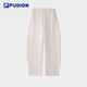 FILA FUSION斐樂(lè )潮牌針織長(cháng)褲女2025冬季新款時(shí)尚休閑寬松彎刀褲 桃妖妖粉-PK M 165/66A/M