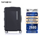 新秀麗（Samsonite）行李箱20英寸拉鏈框架箱大容量可擴容旅行箱包QX2黑色登機箱