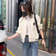 芭芙達(dá)妮短款棒球服外套女春秋季新款2025年歐貨感休閑百搭夾克上衣 米白色 M 100-115斤左右