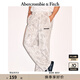 ABERCROMBIE & FITCH男裝24春秋款抓絨baggy風(fēng)經(jīng)典LOGO直筒運動衛(wèi)褲長褲KI134-4101 灰色印花 L (180/86A)