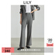 LILY2025秋新款女裝格雷系時(shí)尚職業(yè)通勤顯瘦休閑高腰西裝褲微喇褲 501灰色 L