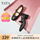 他她（TATA）粗跟瑪麗珍鞋女氣質(zhì)小皮鞋通勤單鞋女秋新款WR301CQ4 黑色 36