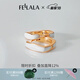 翡拉拉（fellala）「華彩緞帶」耳環(huán)女復(fù)古耳飾高級感耳扣耳圈生日七夕情人節(jié)禮物 華彩緞帶耳扣|白色