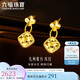 六福珠寶七夕禮物黃金耳釘幾何菱方足金耳環(huán)耳飾 計價(jià) GJG0059DS 約2.40克