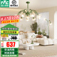 雷士（NVC）奶油ins法式網(wǎng)紅吊燈客廳餐廳蘭花田園風(fēng)鈴燈飾臥室led燈奶油風(fēng) 鈴蘭10頭客廳燈【帶光源】