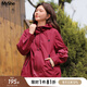 MsShe大碼女裝2025秋裝【城市輕戶外】胖mm輕量化覆膜防水外套女 波斯紅色現(xiàn)貨 4XL