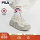 斐樂(lè)（FILA）官方女鞋復(fù)古運(yùn)動(dòng)鞋新款加絨可頌鞋休閑鞋老爹鞋 豆腐白/燕麥色-TO 37.5