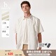 哈吉斯（HAZZYS）男裝 夏季【PHIZ系列】男襯衣工裝風(fēng)貼袋寬松短袖襯衫男 米黃色OW L （175/96A 48）