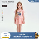 Teenie Weenie Kids小熊童裝25年夏新款女寶寶泡泡袖短袖印花連衣裙 粉色 100 cm