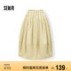 森馬（Semir）半身裙女純色肌理A字裙時(shí)尚簡約2025秋季松緊腰長裙10A525120001