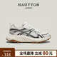 Hautton Jeans潮流厚底休閑鞋網(wǎng)面透氣運動鞋夏季時尚老爹鞋 白灰色 42 -適合運動鞋43碼