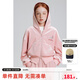 ELLE KIDS童裝 千禧風(fēng)繡花標絲絨套裝女童春秋季連帽外套/松緊微喇褲可選 粉色-外套 165 (M)