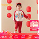 巴拉巴拉兒童套裝男童春裝女童裝寶寶兩件套2024拜年服運動潮208124104101
