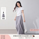 香影【仙女褲】灰色裙褲女垂感2025夏裝新款顯瘦寬松大褲腳闊腿褲 套裝1 T恤+灰色裙褲 L 165/88A/110-125斤