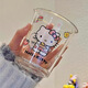 Hello Kitty貓水杯夏日透明果汁杯可愛(ài)牛奶咖啡杯家用玻璃早餐杯子 【kitty貓】+玻璃吸管