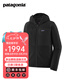 巴塔哥尼亞（Patagonia）男士R2戶外防風(fēng)保暖抓絨衣運(yùn)動休閑連帽衫  Techface Hoody 83731 BLK S