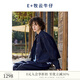 EIN時(shí)髦知識分子 EIN言工匠牛仔明線(xiàn)設計箱型復古夾克女秋新款 墨藍 S