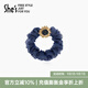 She's茜子梵高向日葵原創(chuàng  )仿水晶發(fā)圈頭繩馬尾發(fā)繩頭飾女皮筋教師節禮物 深藍色C0