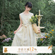 七月夕原創(chuàng)漢服 花田半夏 兩色慵懶風(fēng)無袖連衣裙簡約休閑裙子女 漢元素連衣裙米 現(xiàn)貨 S