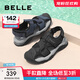 百麗（Belle）透氣外穿休閑鞋男新款運動(dòng)涼鞋包頭沙灘鞋A1474BL4 黑色 40 (250mm)