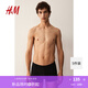 H&M【七夕禮物】男裝男士?jī)?nèi)褲5條裝秋季棉質(zhì)彈力平角短內(nèi)褲1129809 黑色 5條 L 175/110
