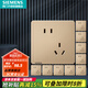 西門子（SIEMENS）開關(guān)插座面板 五孔二三插座墻壁86型強(qiáng)電10A插座 致典系列日曜金 斜五孔十只裝